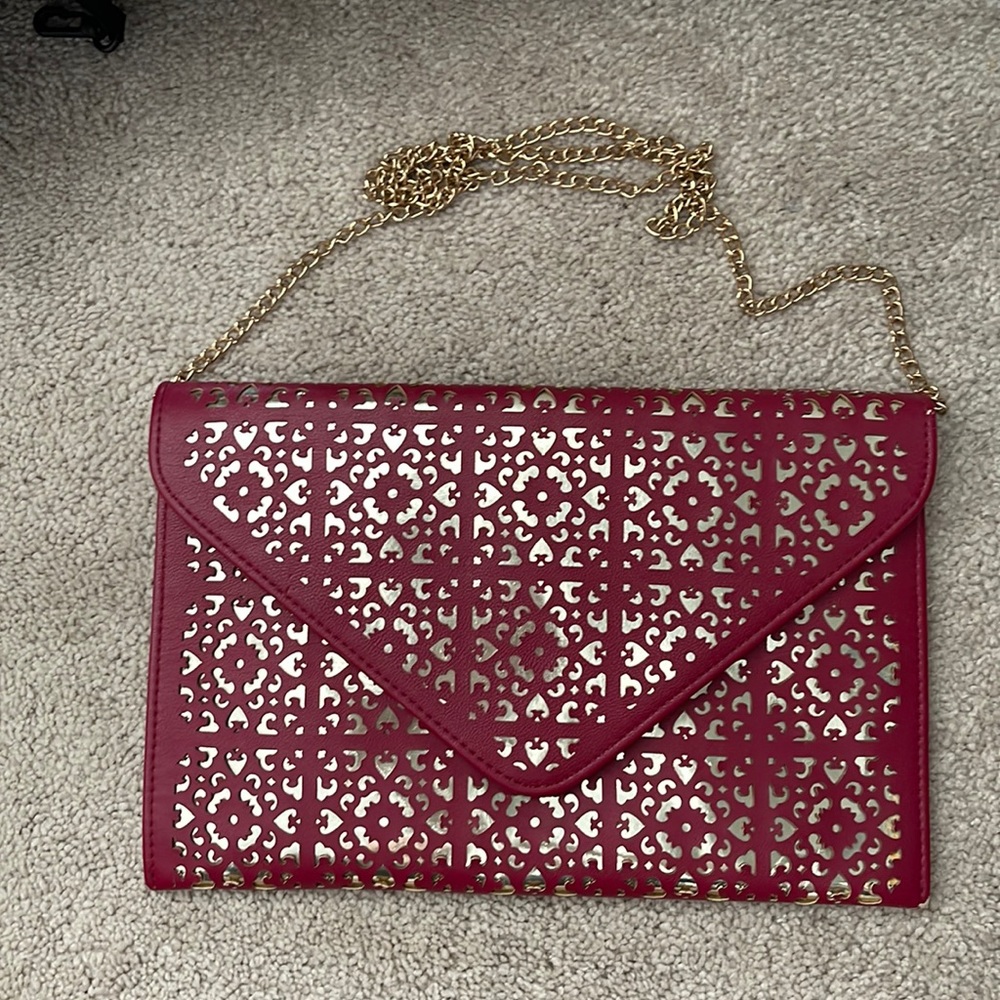 Burgundy evening bag